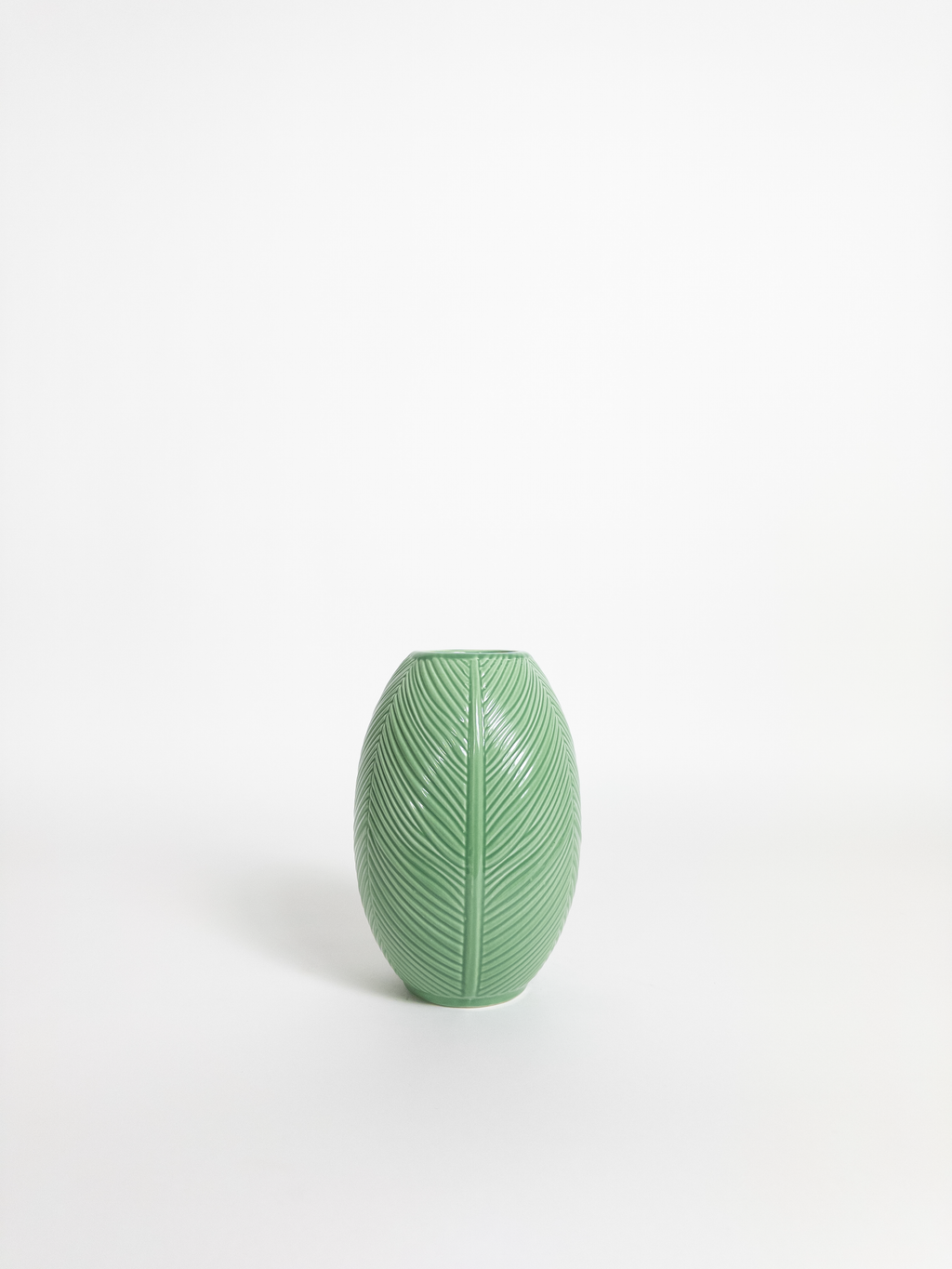 Leaf Vase Green H20cm