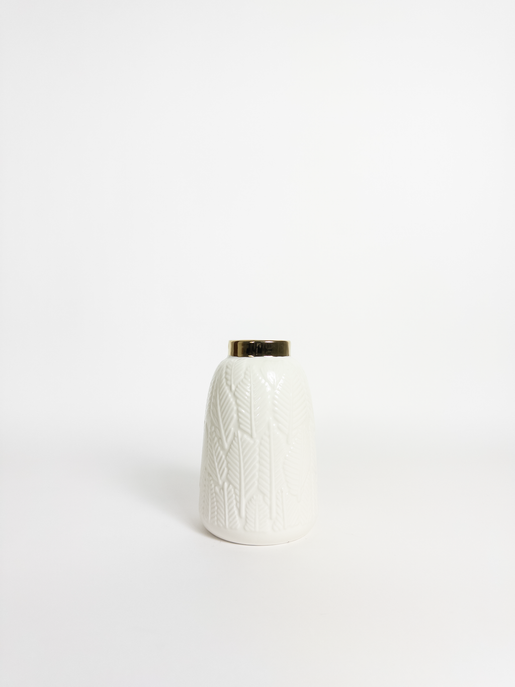 Leaf Vase White Gold H22cm