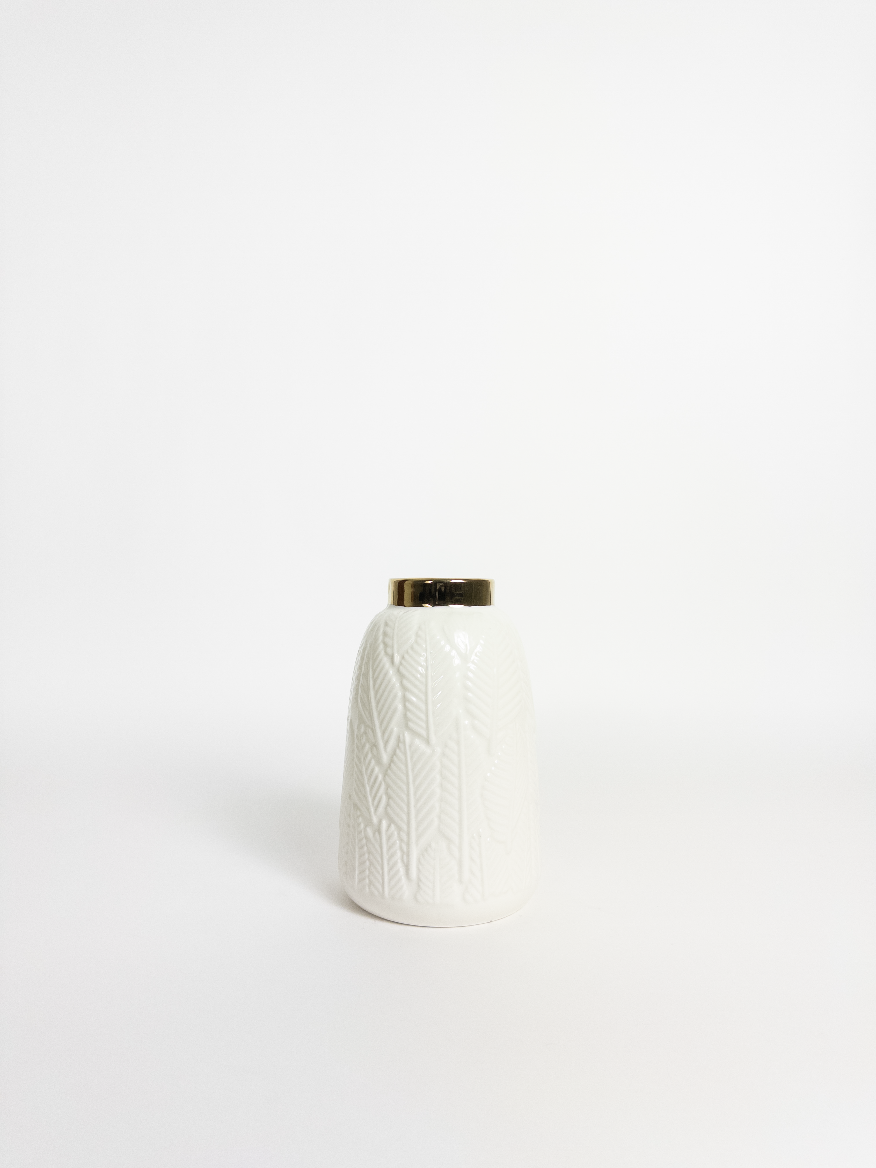 Leaf Vase White Gold H22cm