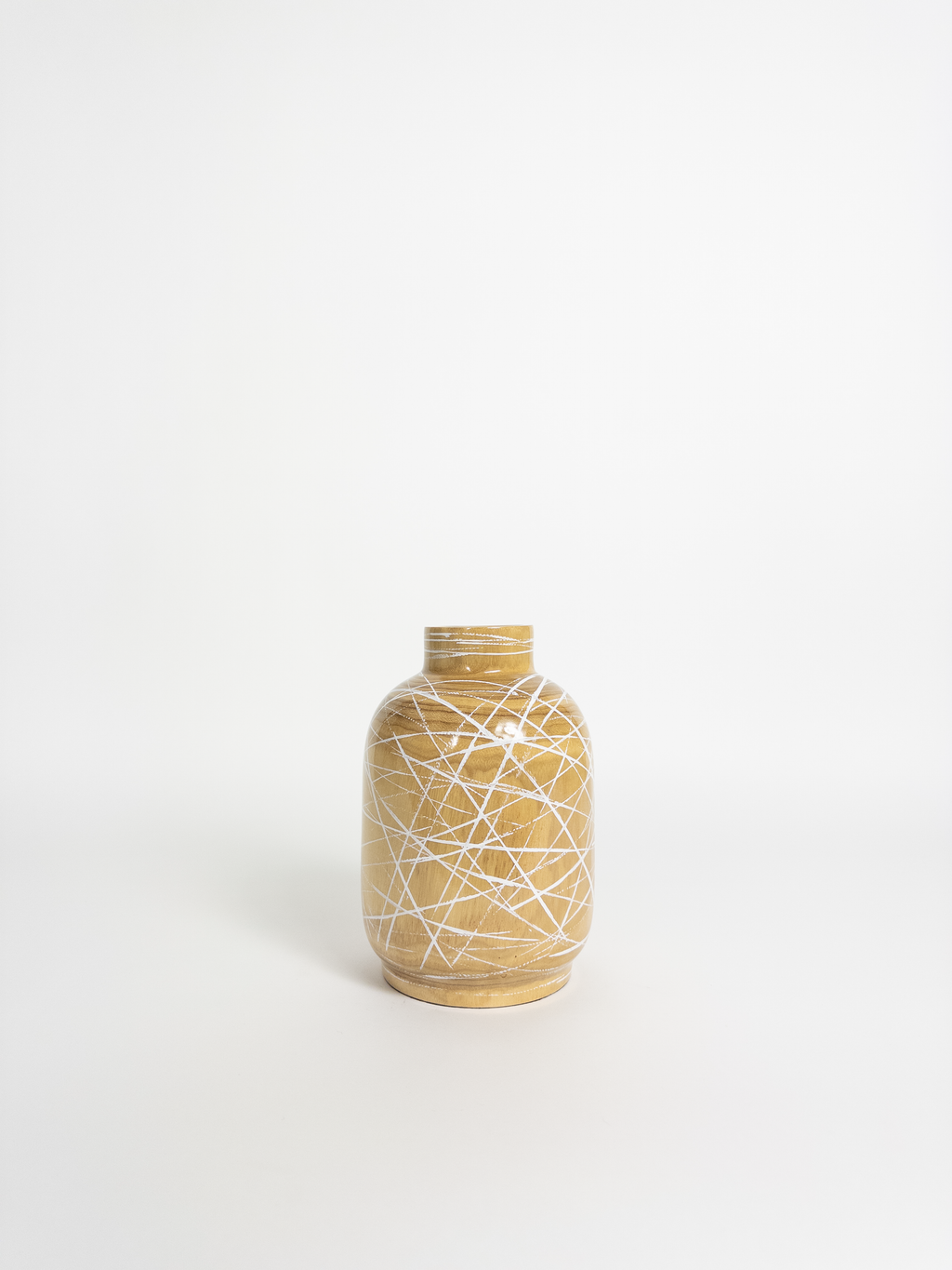 Kyoto Wooden Vase Natural/White