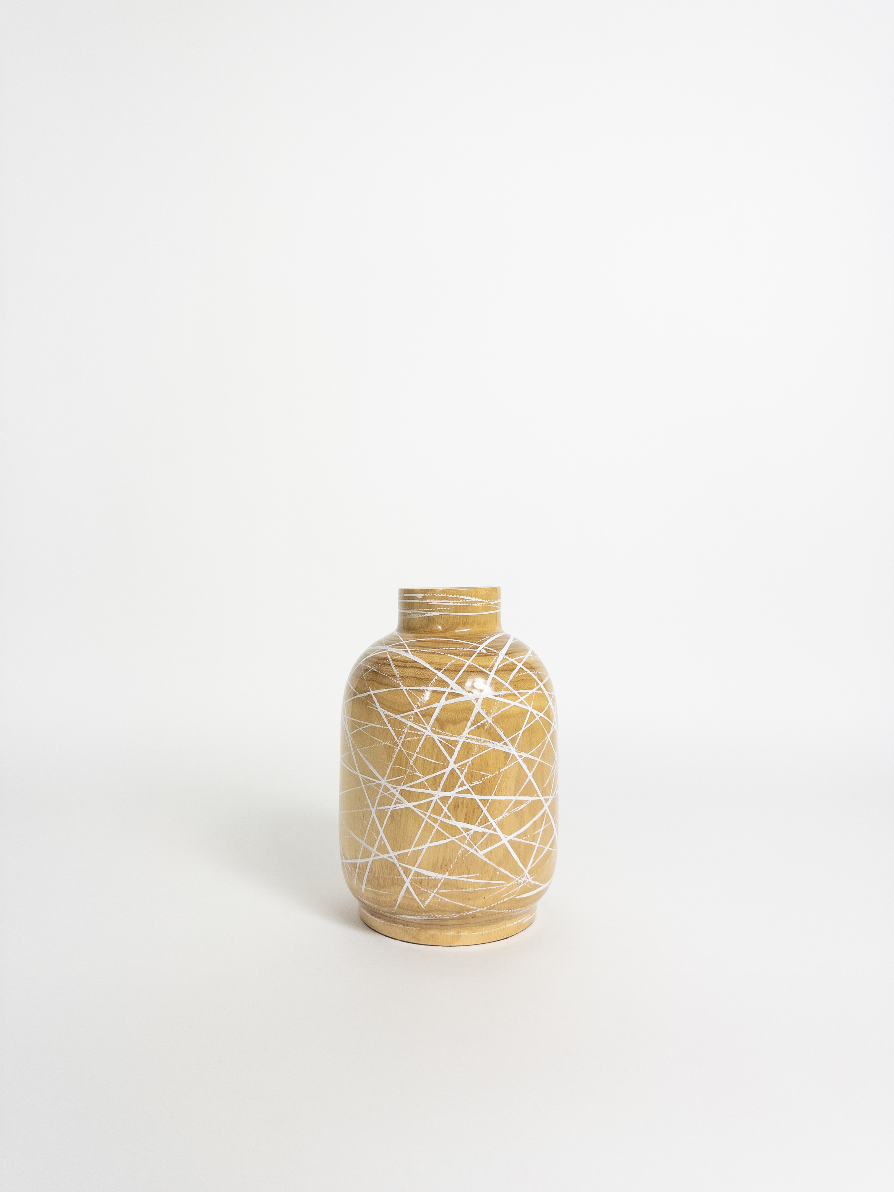 Kyoto Wooden Vase Natural/White