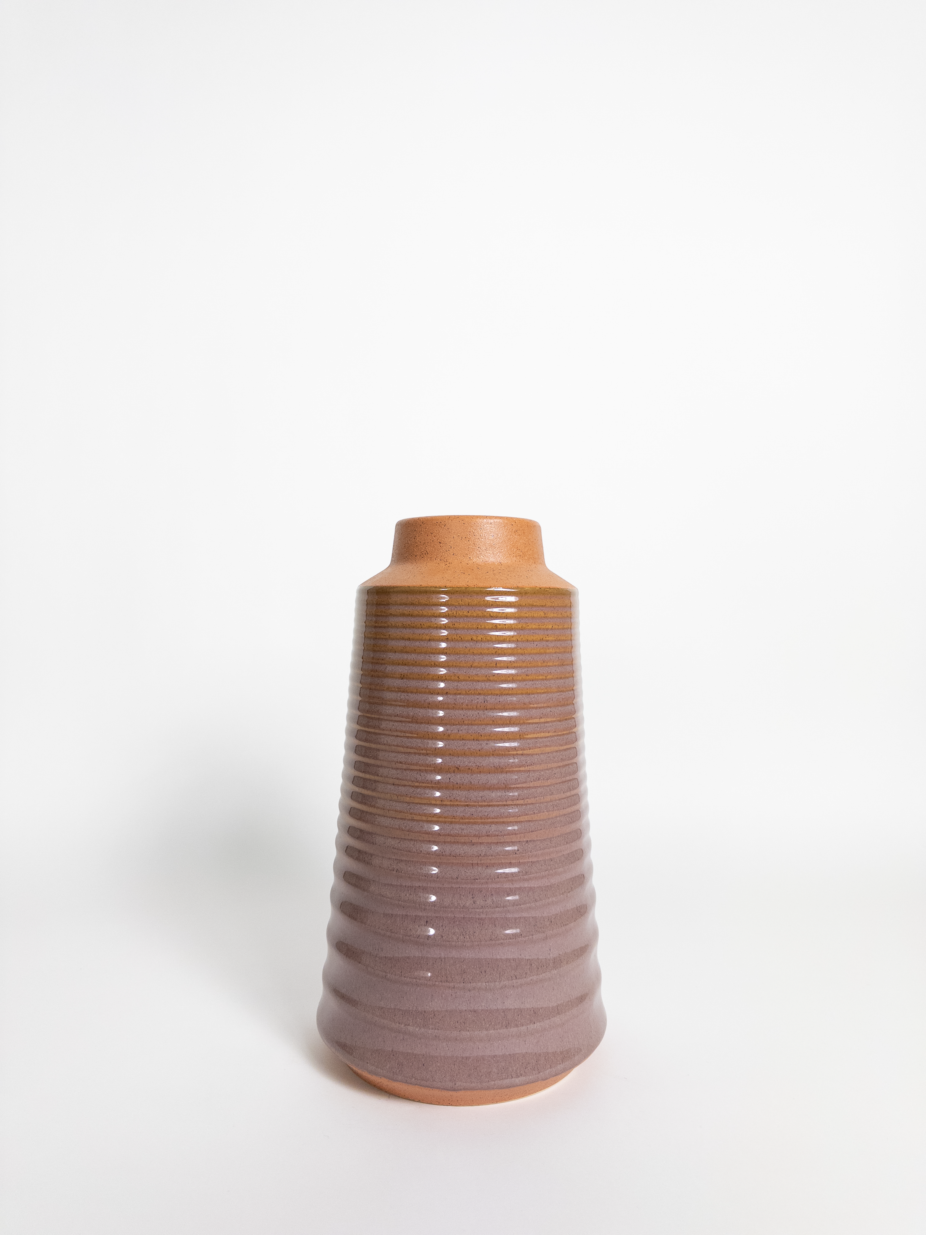 Flora Ribbed Vase Orange/Desert Sand