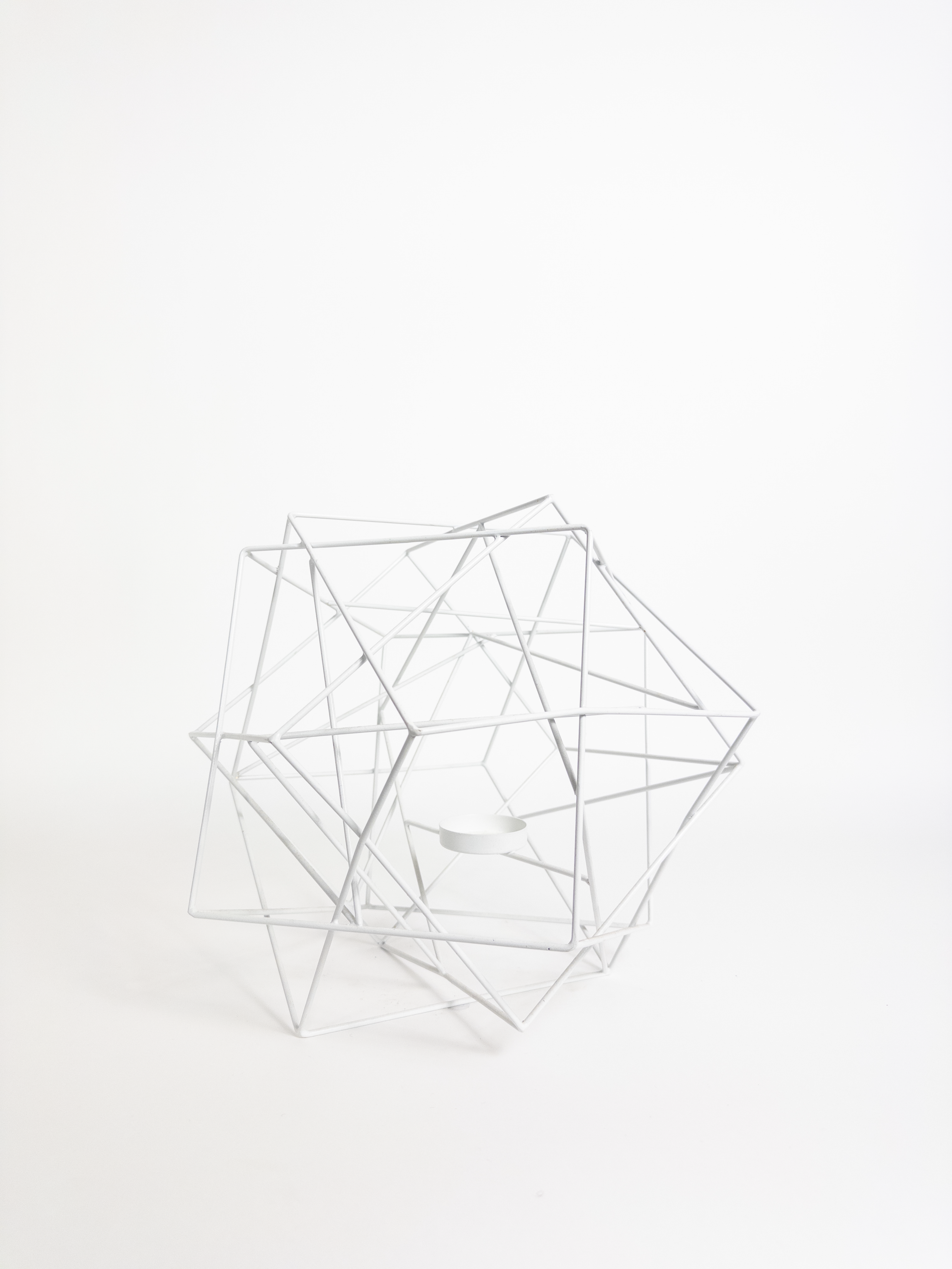 Geo Candle Holder White