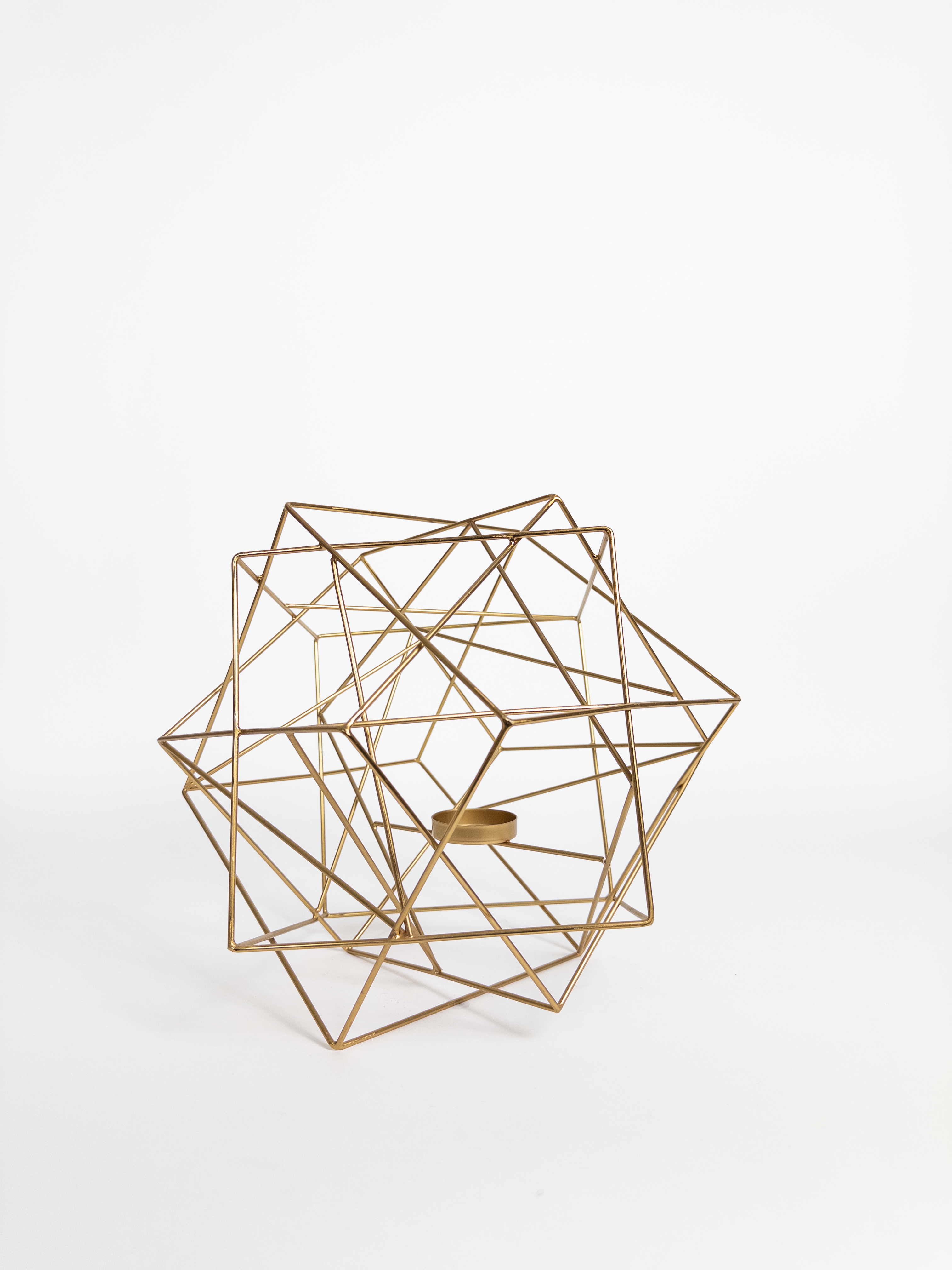Geo Candle Holder Gold
