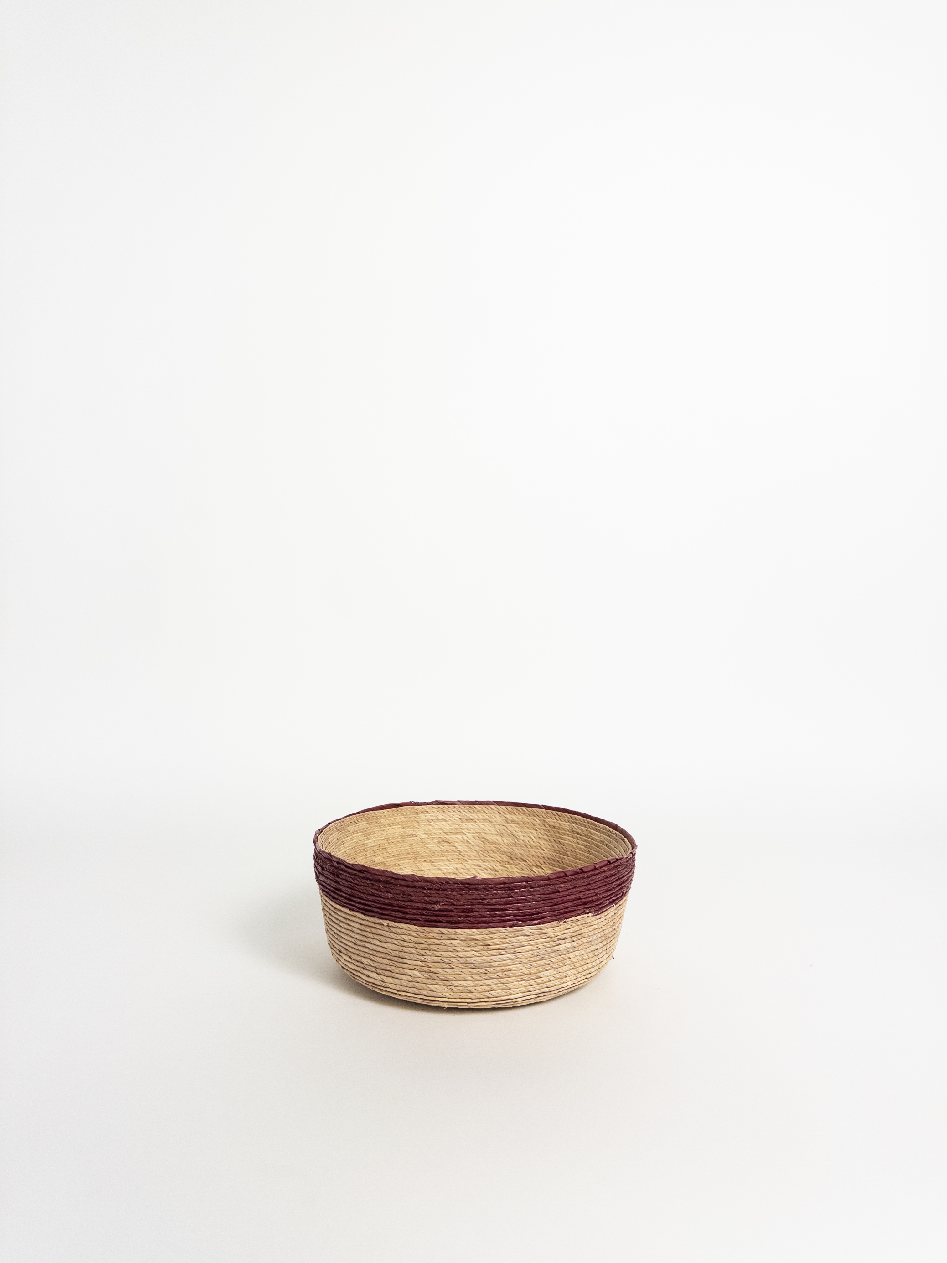 Leon Round Basket Natural/Vino H7cm