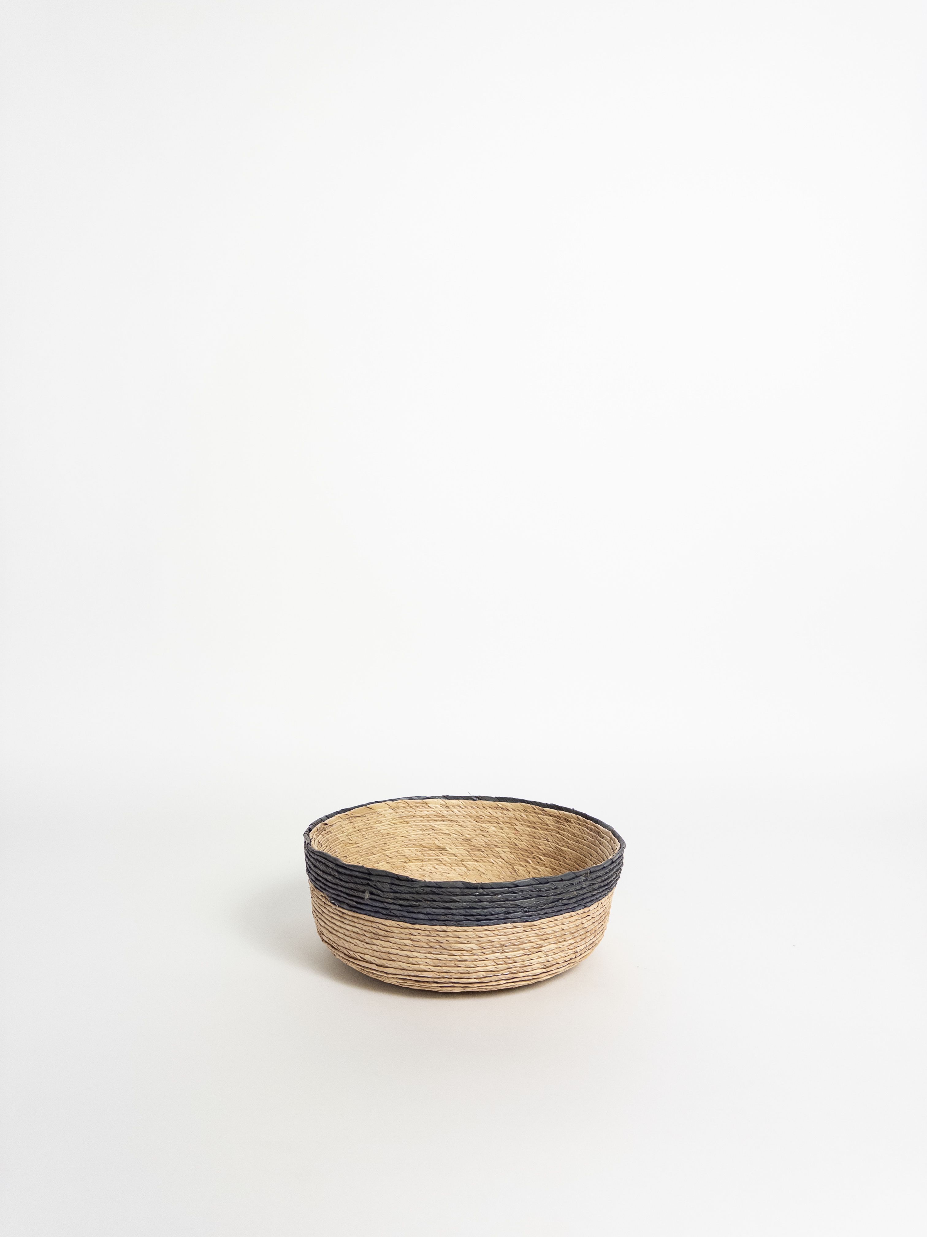 Leon Round Basket Natural/Grey H7cm