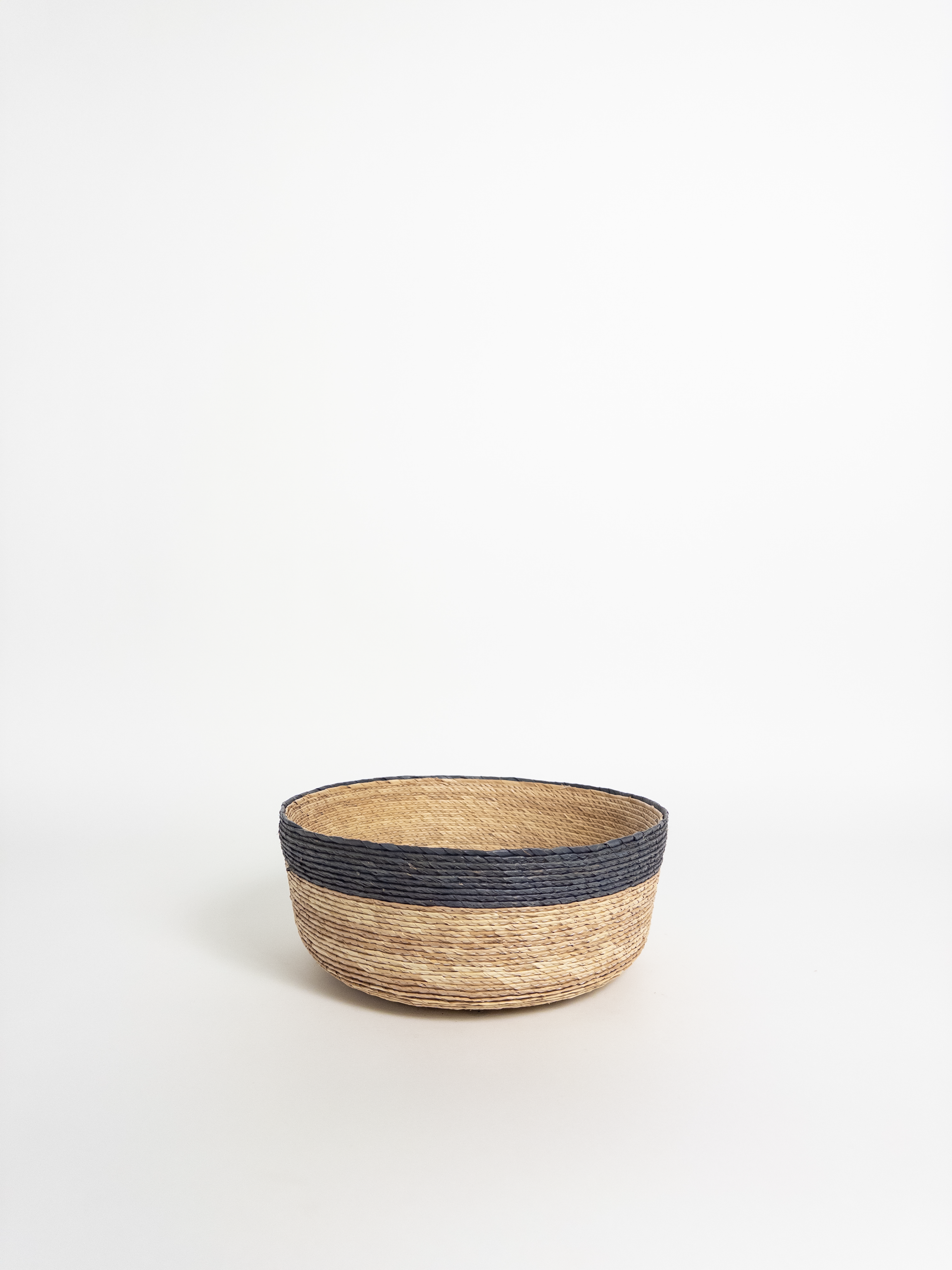 Leon Round Basket Natural/Grey H9cm