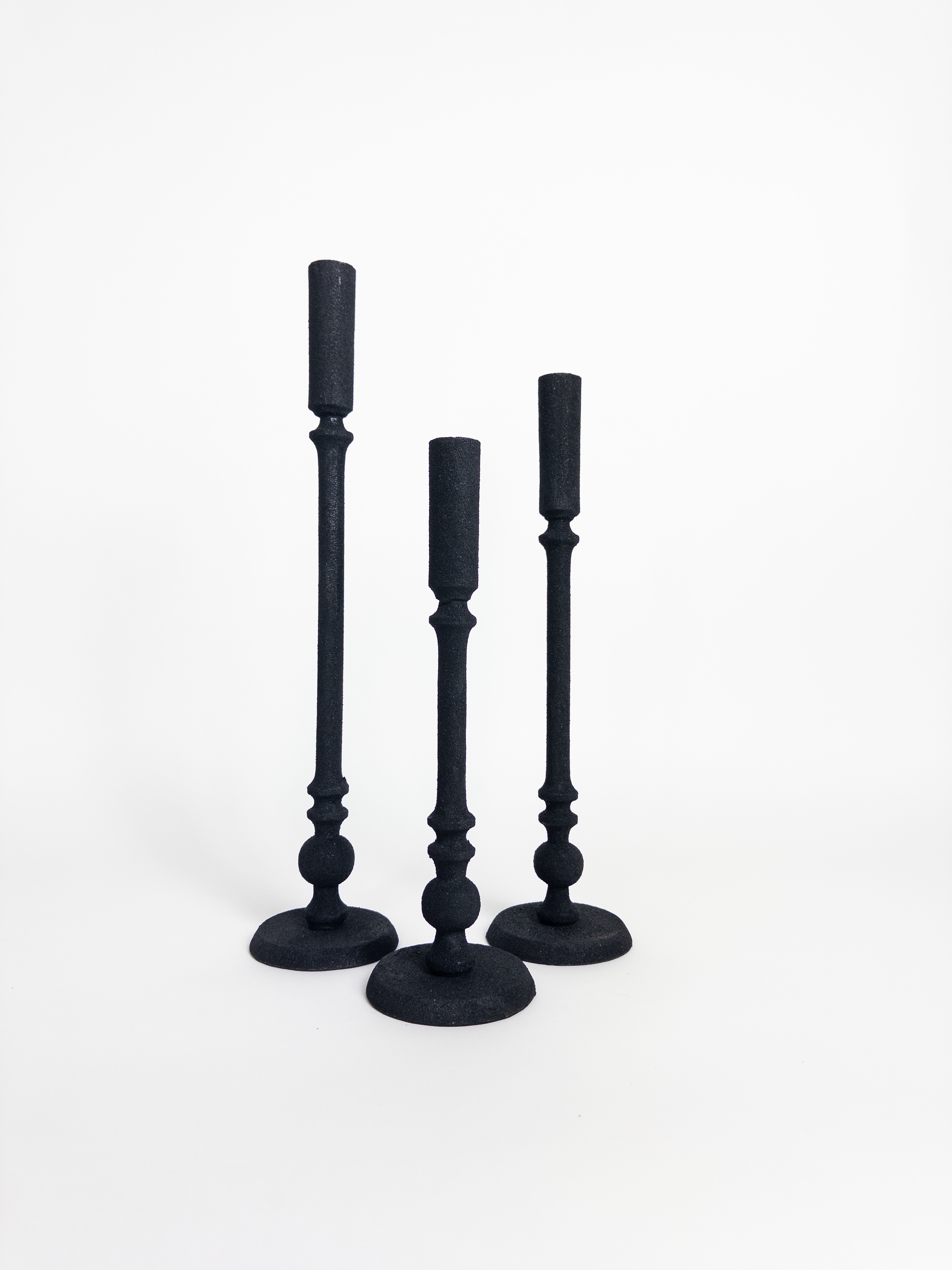 Canopy Candlestick Black Set Of 3