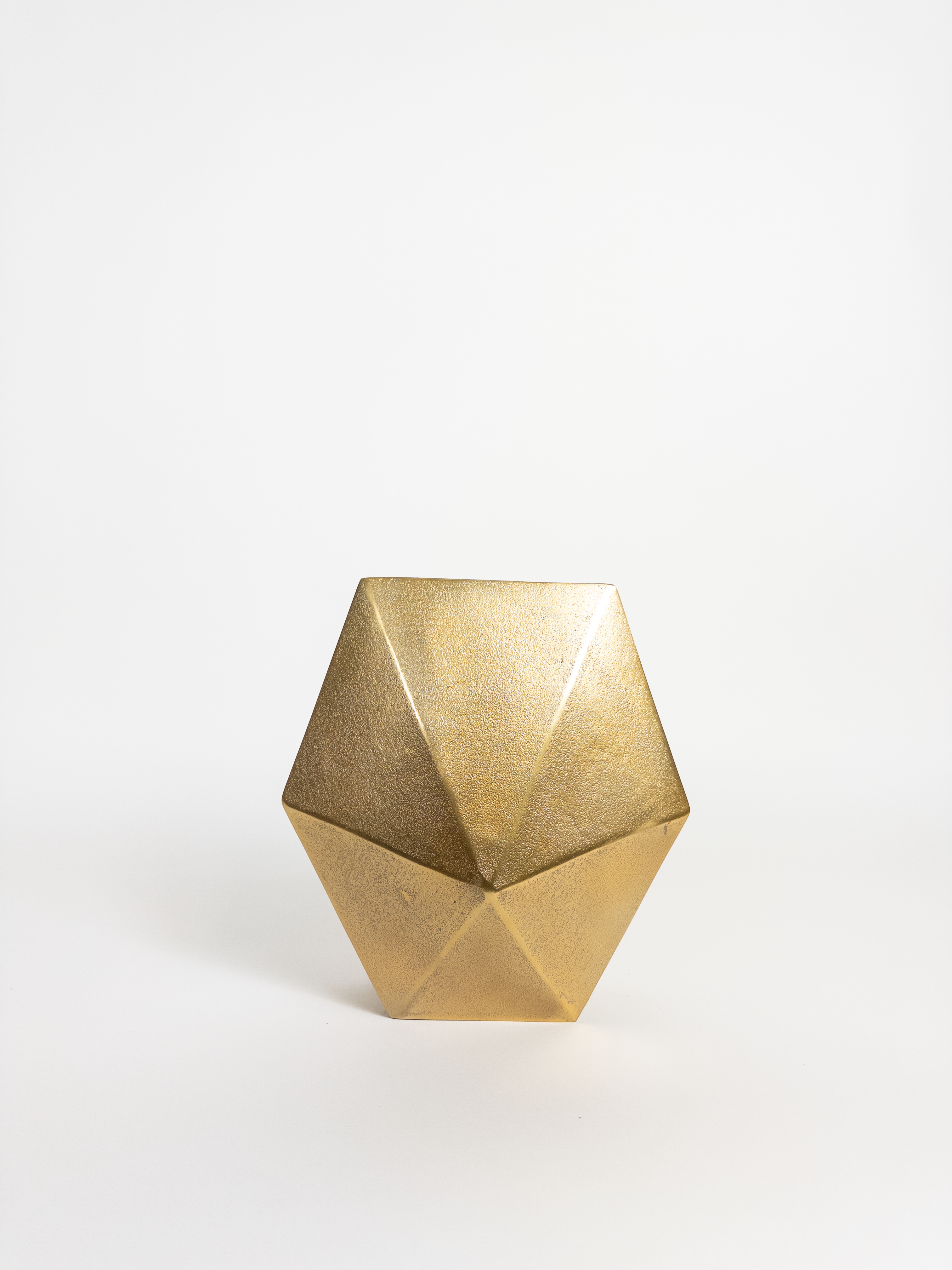 Faceted Diamond Cut Vase Gold