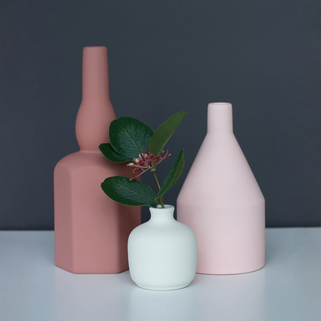 Chrysler Bottle Vase Dusty Rose H23cm
