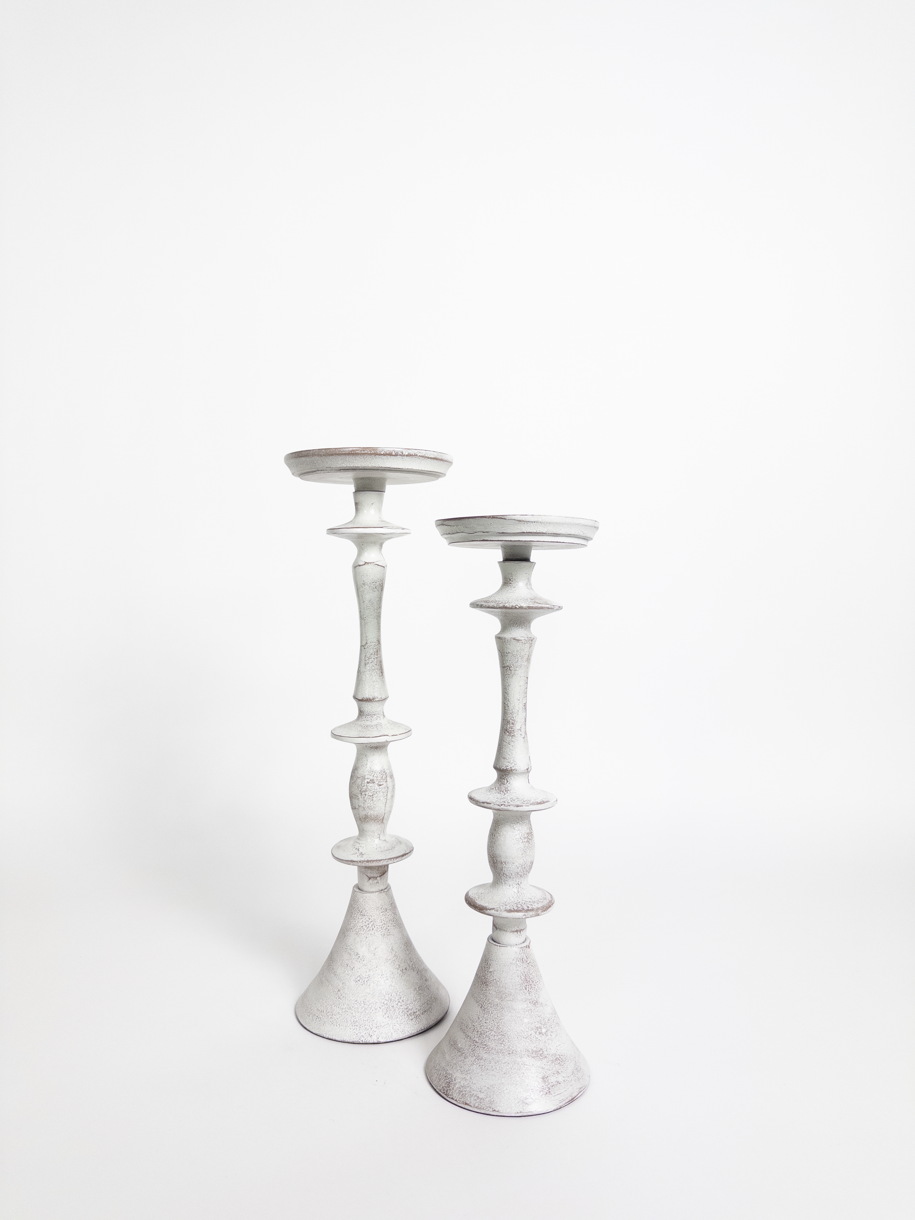 Maris Candlestick Whitewash Set Of 2