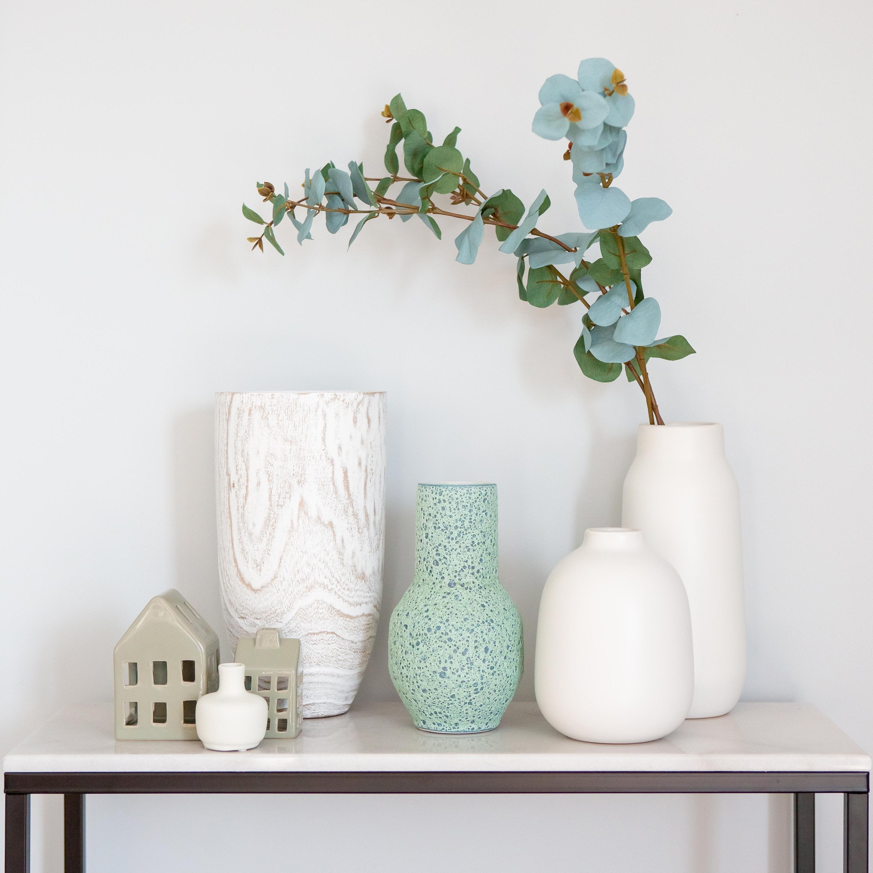Tuscan Stem Vase Aqua