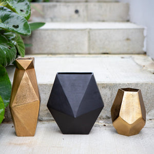 Faceted Metal Vase