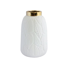 Load image into Gallery viewer, Leaf Vase White Gold H22cm