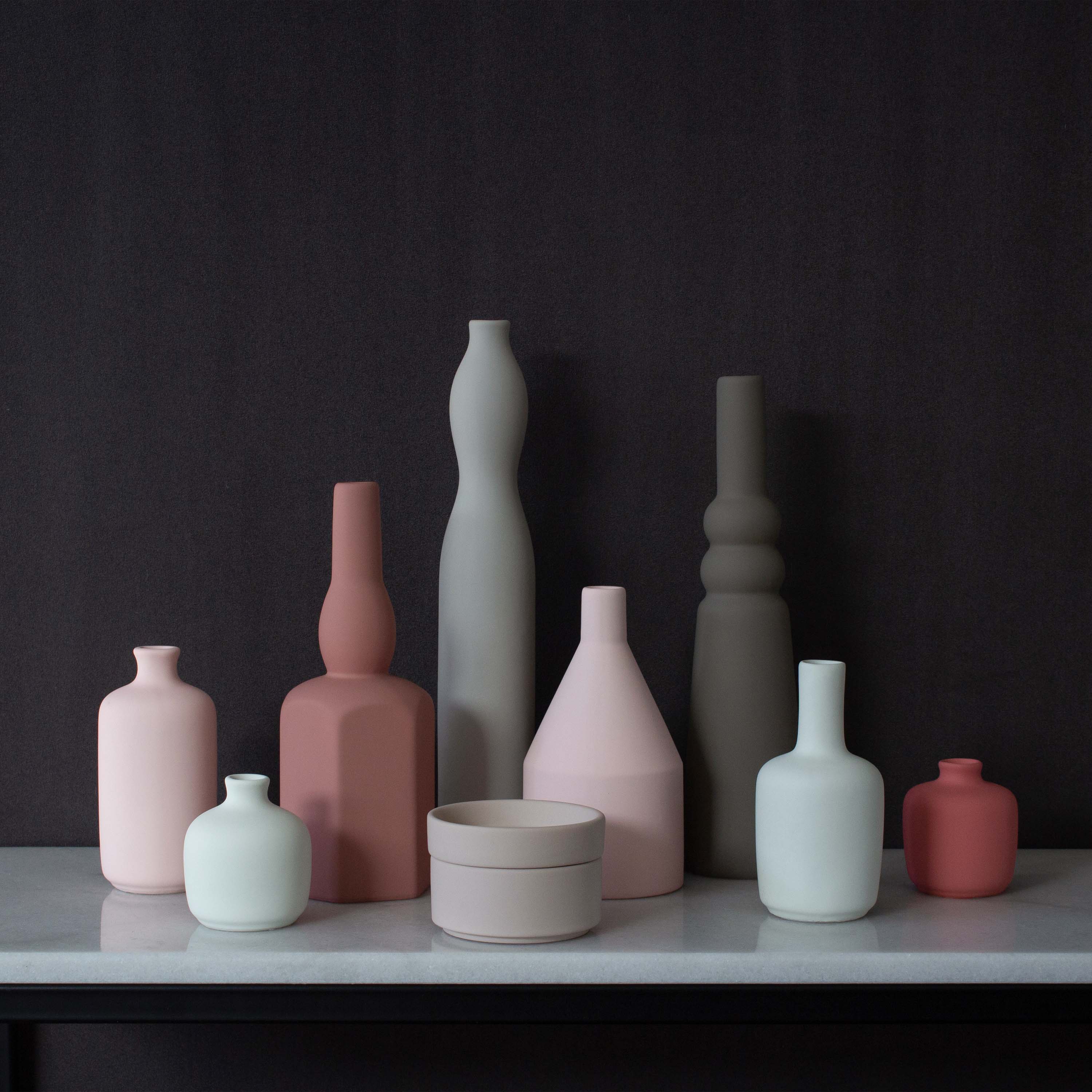 Malmo Bottle Vase Stone H28.5cm