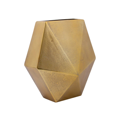 Faceted Diamond Cut Vase Gold