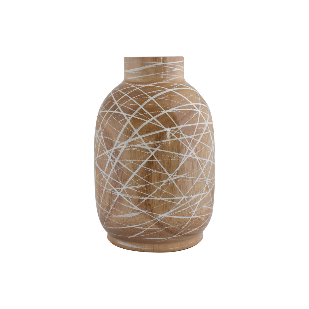 Kyoto Wooden Vase Natural/White