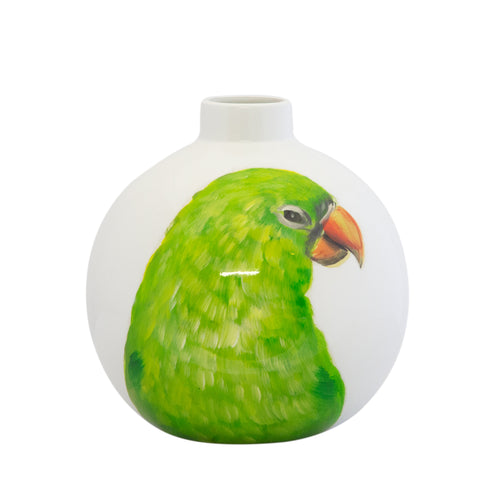 Macaw Vase White/Green