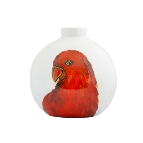 Macaw Vase White/Red