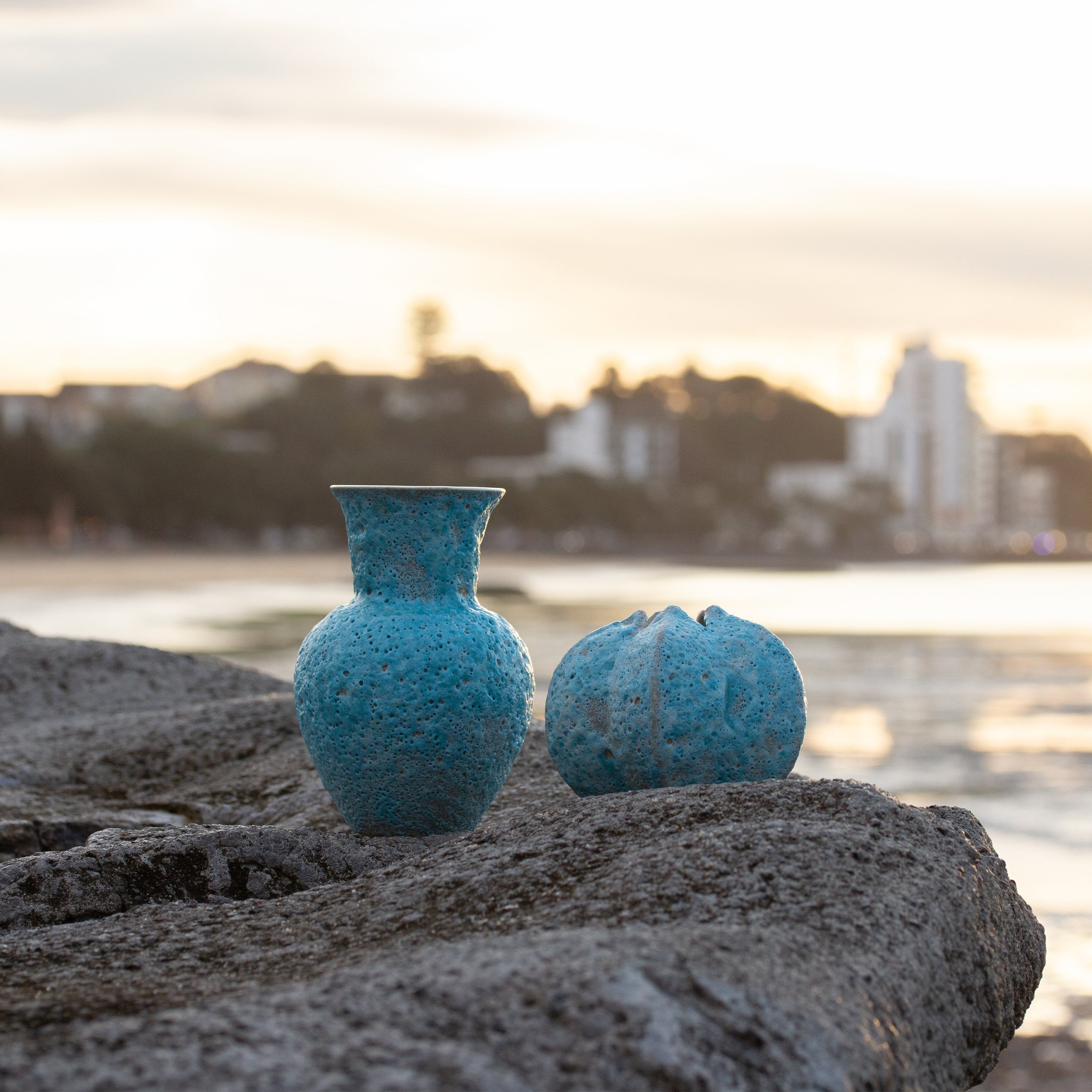 Tuscan Urchin Vase Azure Blue