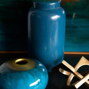 Shagreen Blue Jar H30cm