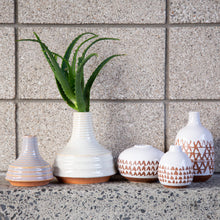 Load image into Gallery viewer, Flora Ribbed Vase Orange Stone