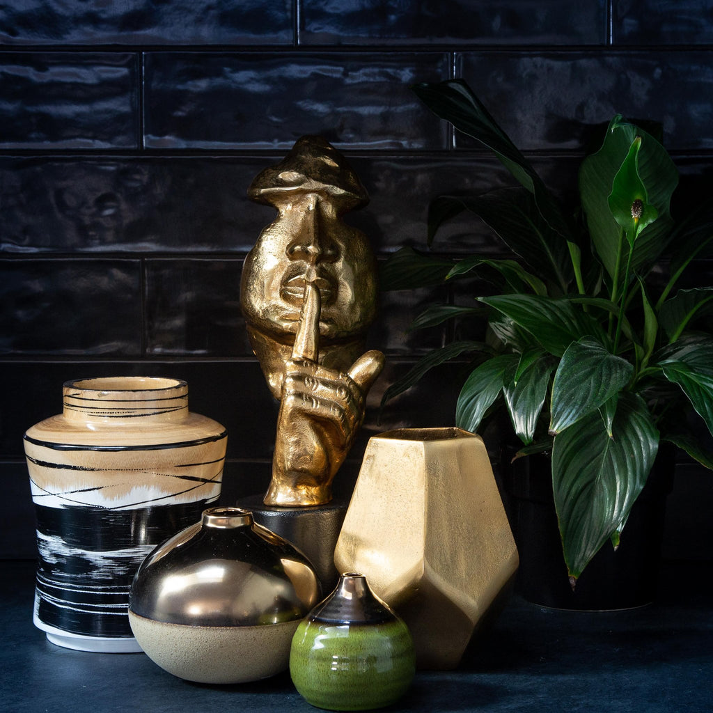Faceted Metal Vase